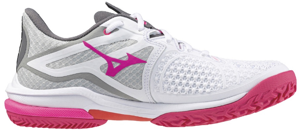ミズノ 61GB247358225 レディース テニスシューズ ウエーブエクシードツアー 6 OC（ホワイト×ピンク×レッド・サイズ：22.5cm） 61GB247358225