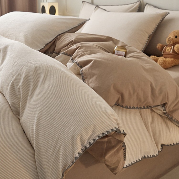 クラスa母と赤ちゃんグレードフルコットンウォッシュコットン4ピースセットピュアコットンキルトカバーベッドベッド寮のベッドシートと寝具セット4