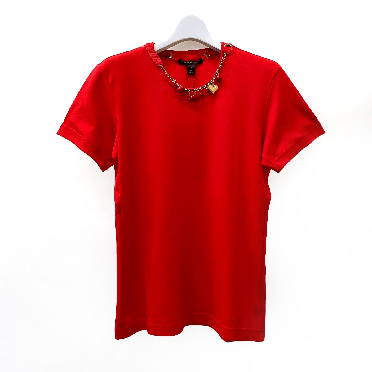 Qoo10] Louis Vuitton チャーム付きTシャツ 半袖Tシャツ レッ