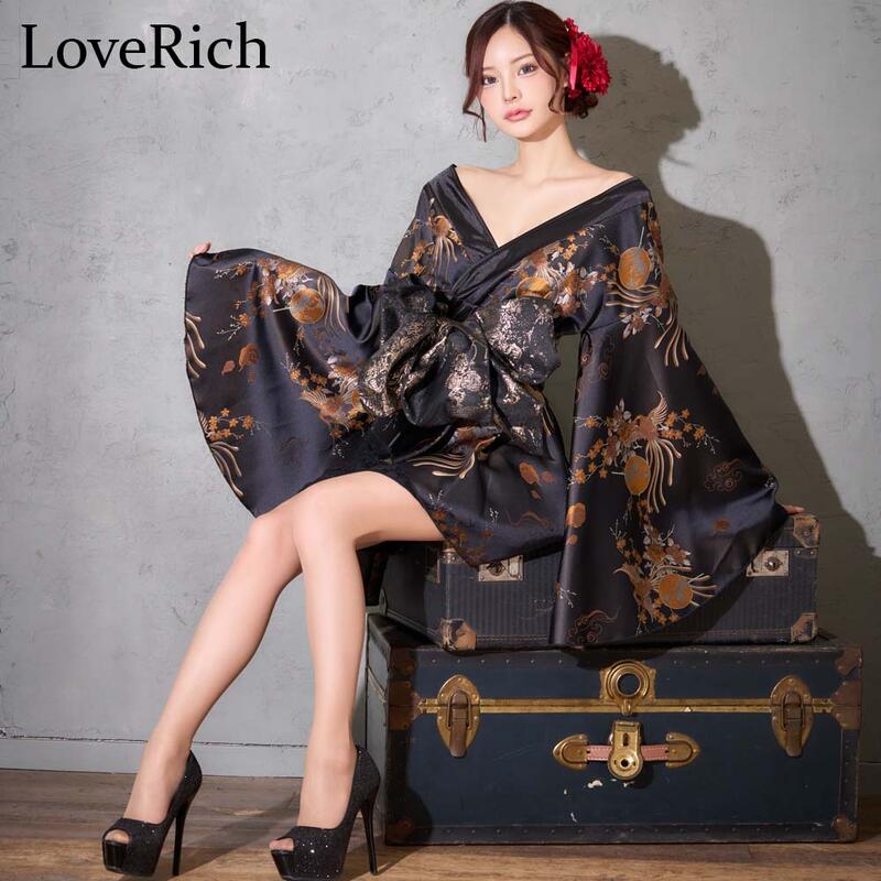 2色ホワイト ブラック 花魁 着物ドレス セクシー 着物 ドレス 着物風ドレス キャバドレス ミニドレス コスプレ 衣装 インスタ 撮影 キャバ お水 パーティー イベント艶やか花魁スタイル！和