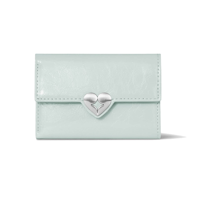 HEARTY FLAP WALLET - PALE MINT