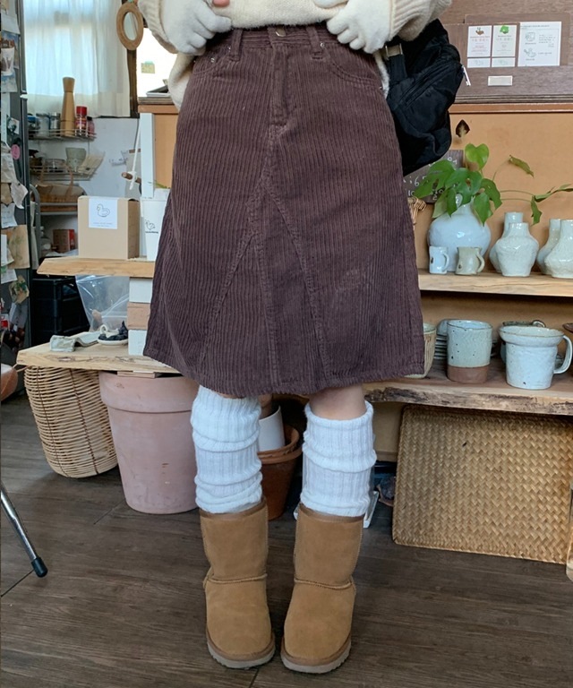 [OOTJ] カツミ コーデュロイ ミディスカート
