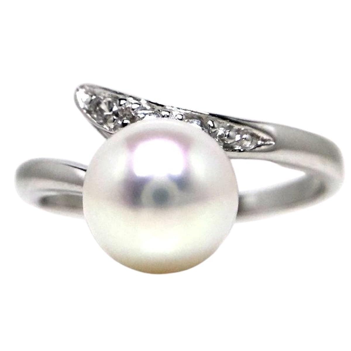 [Isowa Pearl] 老舗の真珠専門店・アコヤ真珠 フリーサイズ リング 指輪 6.5-7.0mm ホワイト シルバー 52001 FID5693038