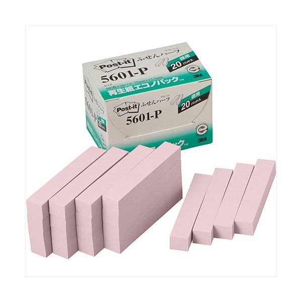 (5個セット) 3M Post-it ポストイット 再生紙エコノパック ふせんハーフ 3M-5601-PX5