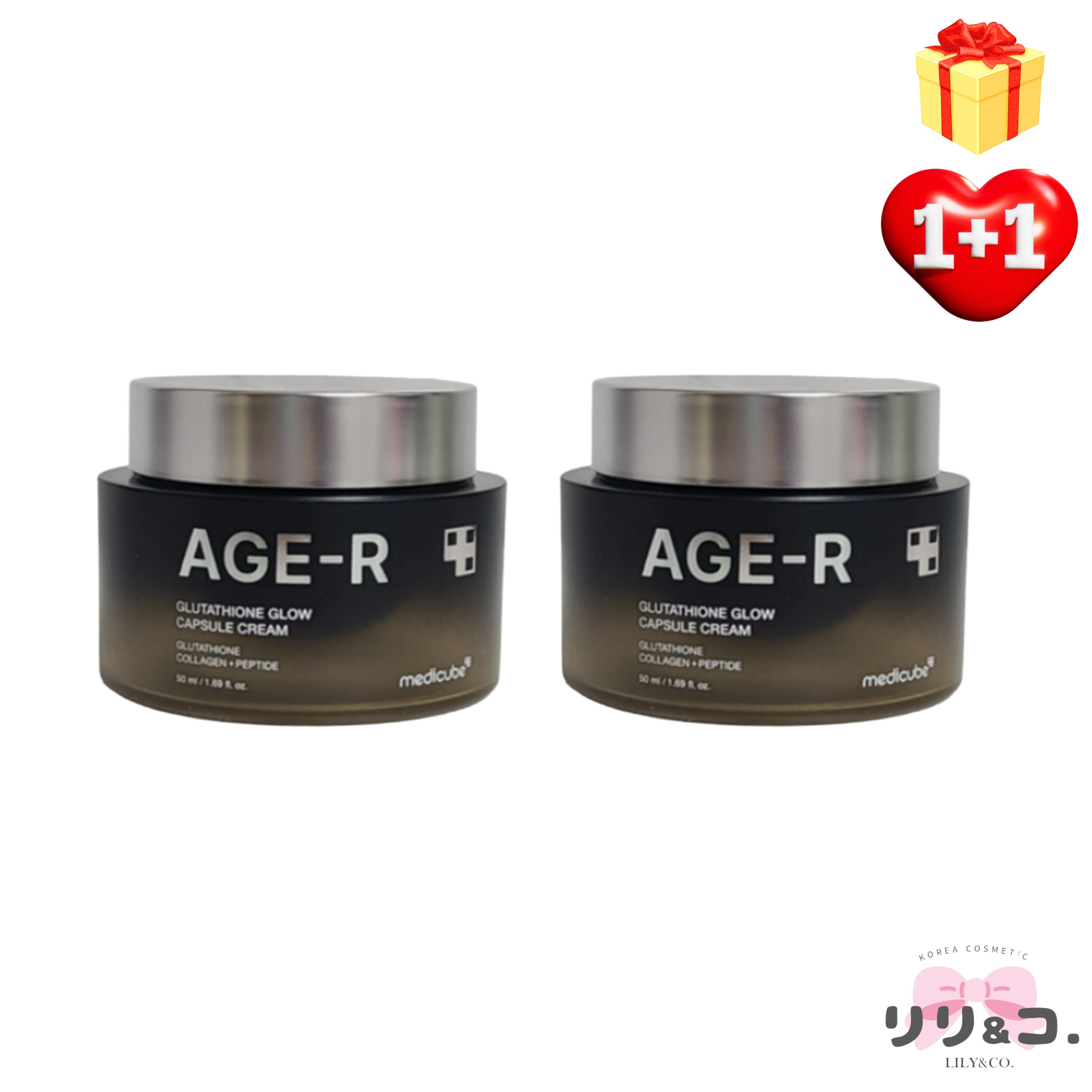 【韓国で大人気1+1】AGE-R 白玉ツヤカプセルクリーム 50ml+50ml 白玉 グルタチオン リフトアップ しみ ボリューム ハリ 小顔 エイジングケア たるみ ほうれい線 小じわ 肌のハリ