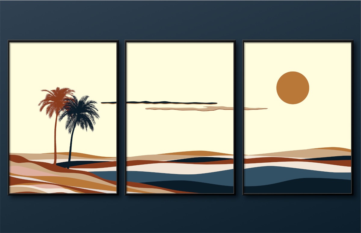 北欧　サンセット　アートポスター　A2　A3　お得な ３枚セット