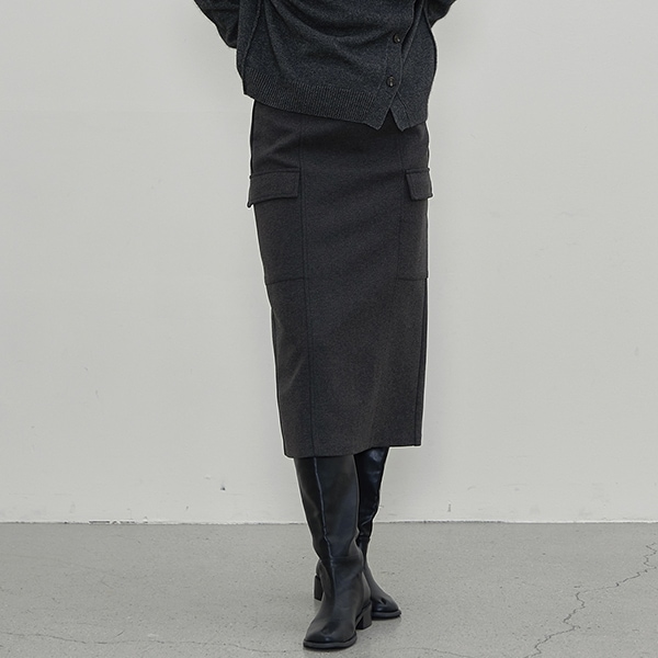 (SK-4861)Warm Touch Cargo Maxi Skirt
