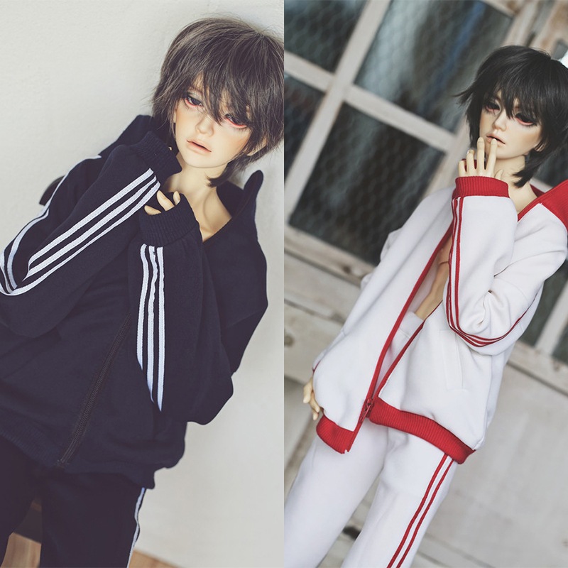 1/3 BJDドール用衣装セット スポーツウェア ドール服 ジップパーカー＋トレーニングパンツ SD/70cm/ID72サイズ人形衣装