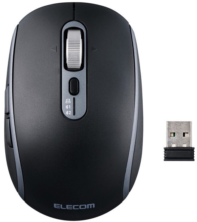 エレコム Precisionist USB無線/Bluetoothマウス[チルト付8ボタンMサイズ]（ブラック） MPN10MBMSBK