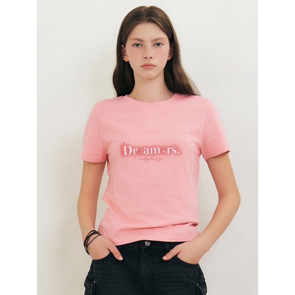 CITYBREEZE トゥインクルレタリングショートスリーブ T シャツピンク
