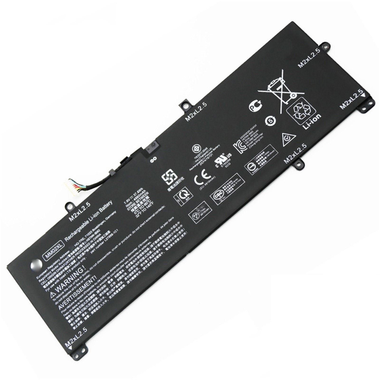 MM02XL 電池・HPノートパソコン互換 37.6Wh/4960mAh HSTNN-IB8Q/DB8U L27868-1C1/2D1 L28076-005 MM02X 交換用のバッテリー dc909