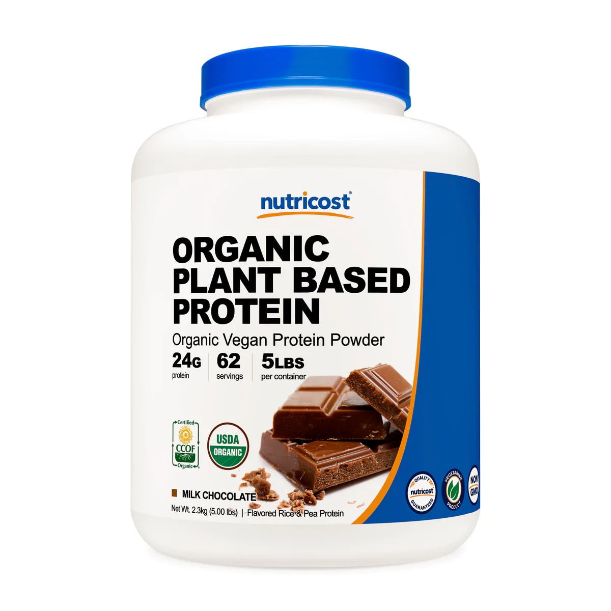 [USA] Nutricost ニュートリコスト Vegan Protein Powder Chocolate (Organic) (5 LB)