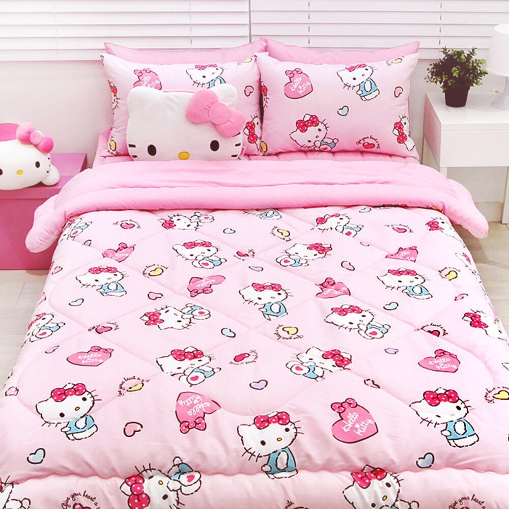 ハローキティ ハートホリック 2点セット(薄綿入布団+枕カバー)掛け布団