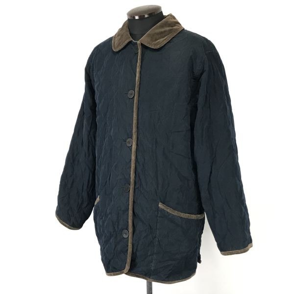 イタリア製ヘルノ/HERNO DONNA暖か裏地/キルティングコート/アウター【44/レディースXL/紺/navy】ショート丈/Coat/Jacket/JumpercBH400