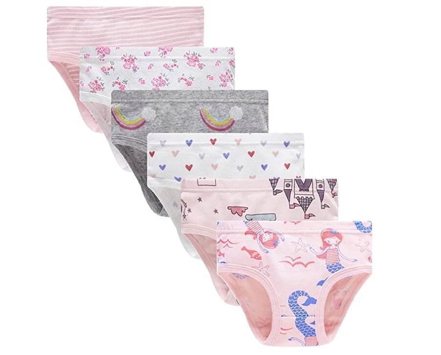 確かな品質のアメリカ製の子供用純綿下着6点セットキャディディディノス リトルガールズソフト 100%