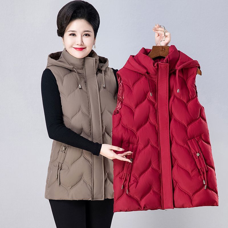 冬服 ミドルエイジ 40-60代 上品 ゆったり 大人気 アウター ママ 秋冬 ショート丈 トップス 厚手 レディース 大きいサイズ 綿ボレロ ベスト