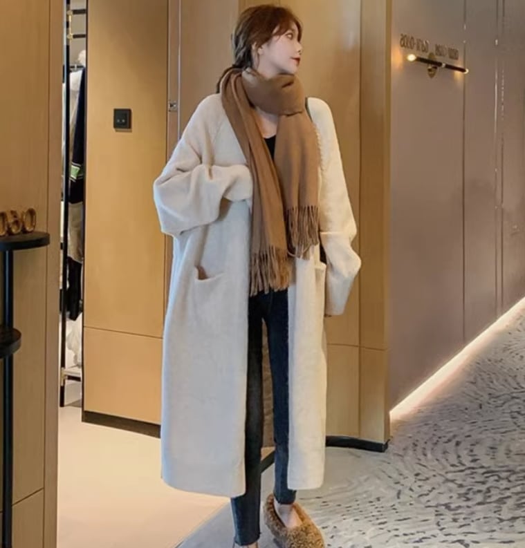 トップス デート モテアイテム カーディガン 長袖 ロング丈 ウール コットン 大人可愛い きれいめ 上品 おしゃれ かっこいい 大人可愛い ラブリー キュート ガーリー クール モード系 セクシー