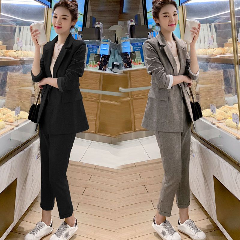 スーツ セットアップ スーツジャケット セット 韓国ファッション スーツパンツ 上下セット 気質 レディース おしゃれ 職業 卒業式 発表会