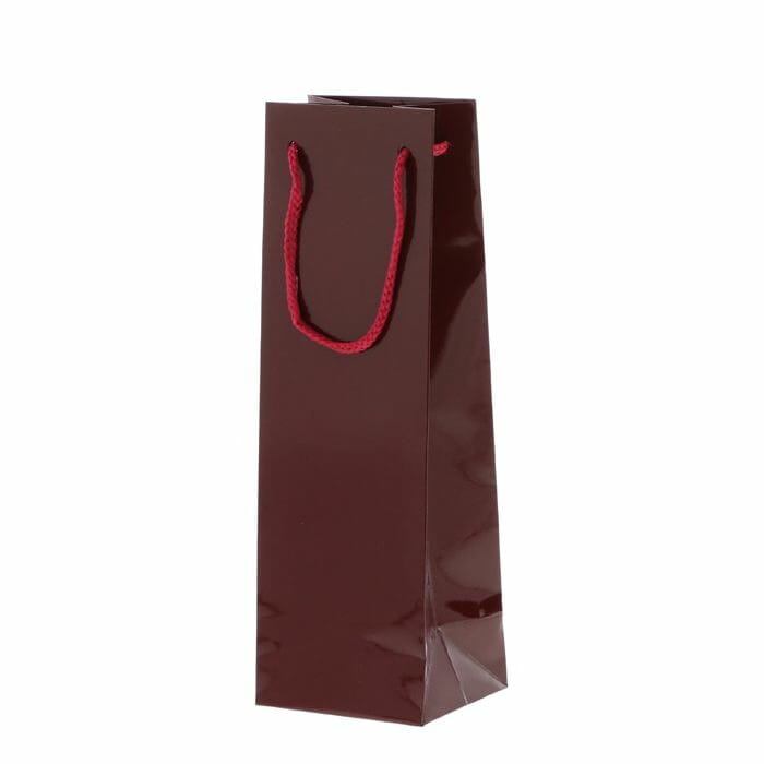 （まとめ買い）シモジマ HEIKO 手提げ紙袋 ブライトバッグ ワインS 1本用 エンジ 10枚 幅95xマチ80x高290mm 006458201 [x3セット]