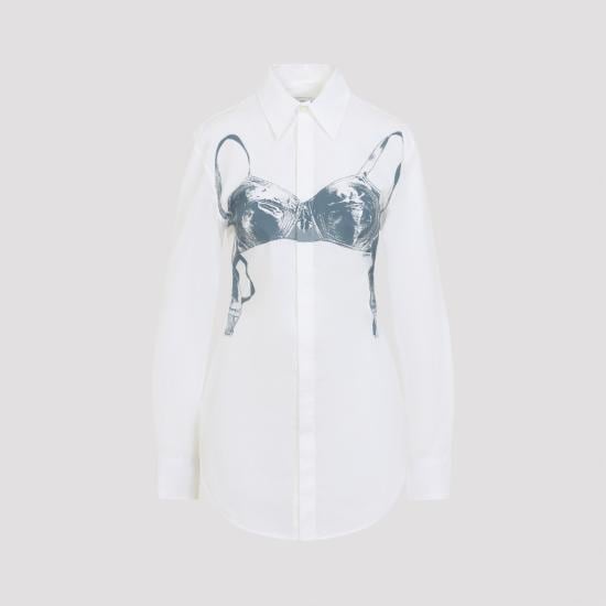 JEAN PAUL GAULTIER Women Shirts 2601WST053C071 01102 WHITE BLUE GREY