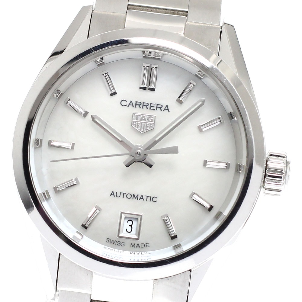 タグホイヤー TAG HEUER WBN2410-0 カレラ キャリバー9 デイト シェル文字盤 自動巻き レディース _933861【中古】