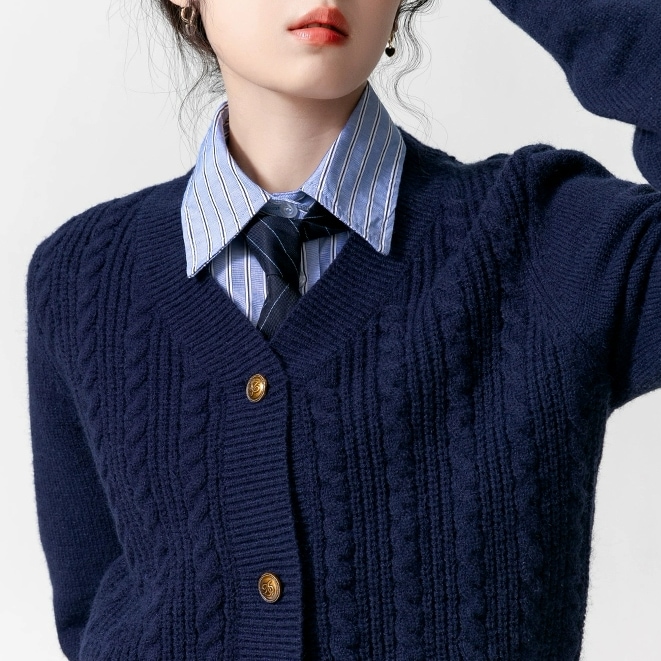 トップス ニットソー セーター カーディガン レギュラー丈 長袖 Vネック ルーズ スリム 細身 ストレート ケーブルニット 編み込み 伸縮性 厚手 かわいい 大人可愛い シンプル カジュアル 大人