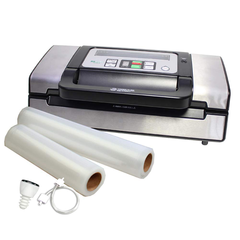 家庭用 真空パック 器 機 フード シーラー 真空パックん PREMIUM プレミアム シンプルセット （ おためしロール 大１本・小１本・ボトルストッパー 1個・キャニスターホース 1本 付き ）