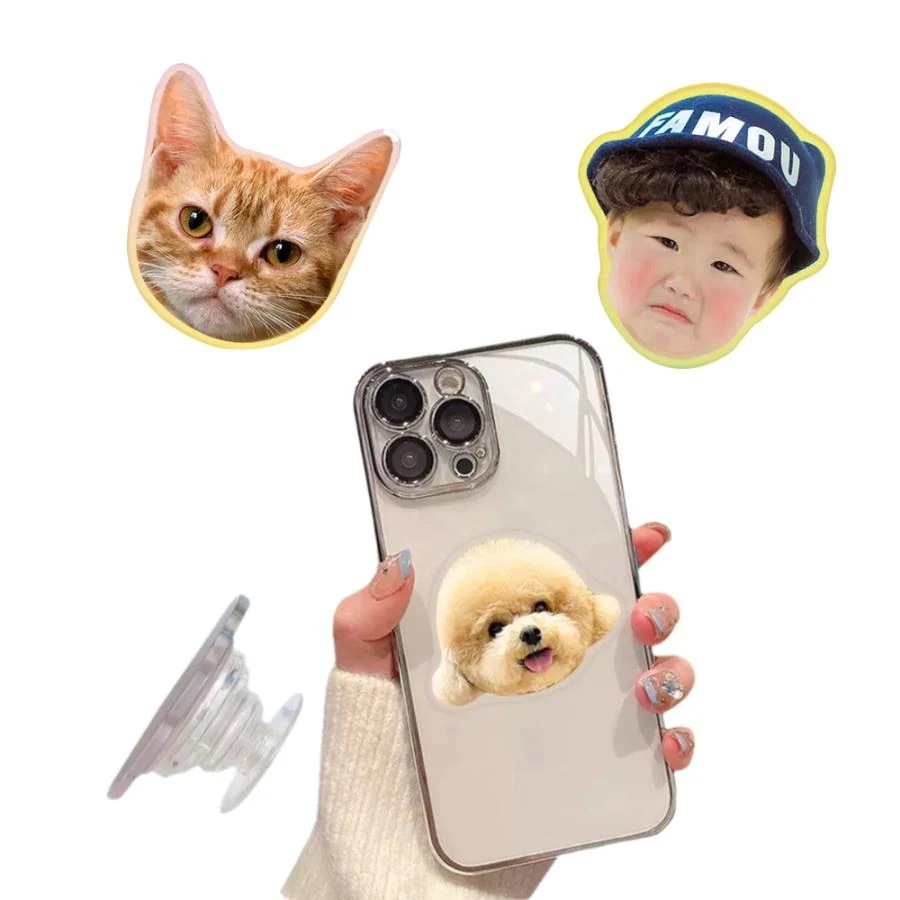 スマホグリップ オーダーメイド お好きな写真で作れる かわいい 子供 愛犬 猫 ペット メモリアルグッズ グリップトック スマホスタンド 粘着式 携帯リング バレンタインデー 母の日 新年 プレゼント