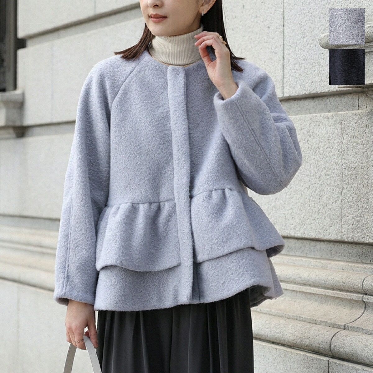 SONO ソーノ ノーカラージャケット S256JV007 レディース カーリー ペプラム ブルゾン ショート丈 カラー2色 24,750円