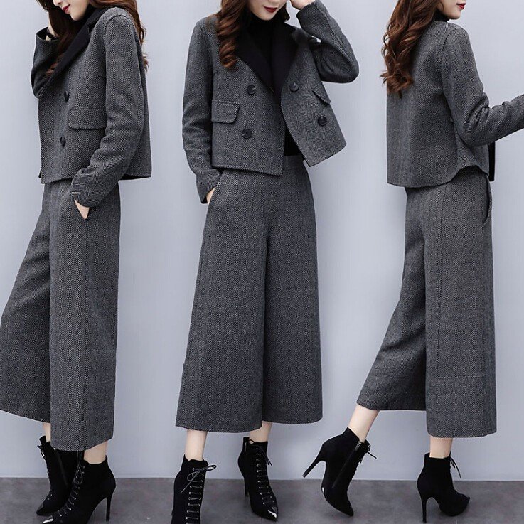 セットアップ ラシャ ジャケット ワイドパンツ ガウチョパンツ アウター レディース 上品 コート