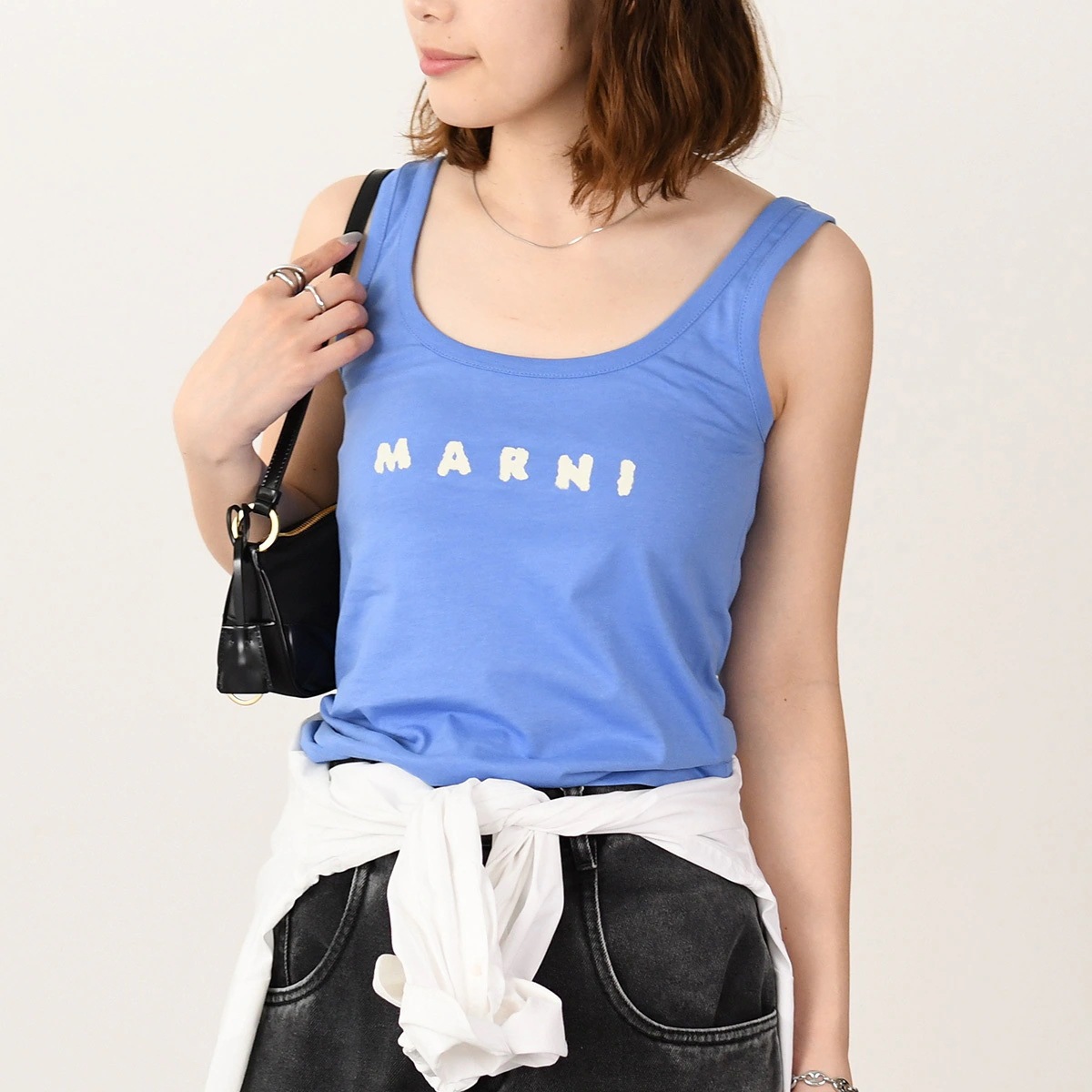 タンクトップ マルニスクリブルロゴ THJE0348P0USCX42 レディース ブルー ライラック パープル 春 夏 ノースリーブ