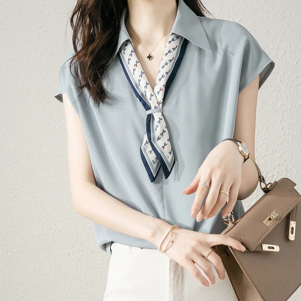 トップス ブラウス 袖あり 半袖 長袖 襟付き フレア かわいい 可愛い きれいめ シンプル カジュアル 上品 おしゃれ お洒落 可愛い 女子 こなれ感 無地 春 夏 20代 30代