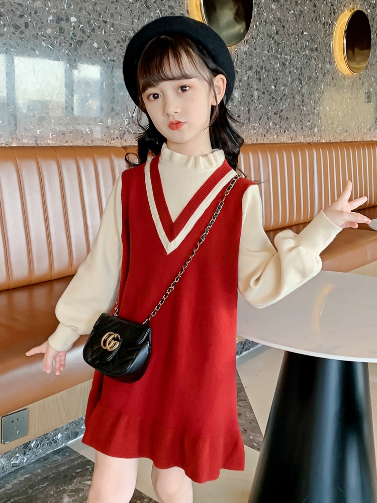 ニットワンピース キッズ 子供服 女の子 ワンピース セール価格 ジュニア カットソー 韓国子供服 ベビー服