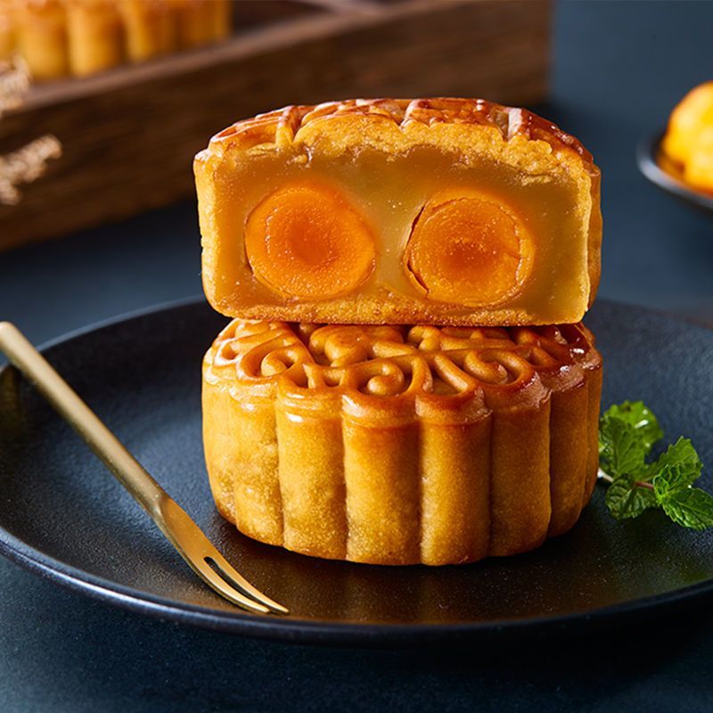 二重卵黄白蓮ペースト月餅黒豆ペースト五穀焼豚月餅広東風月餅中節