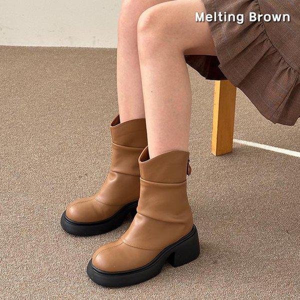 女性の秋のアンクルショートブーツ 7cm MT19