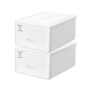 衣類収納/収納ケース S ホワイト 2個組 幅33cm 小物収納 天馬 Fits フィッツケース