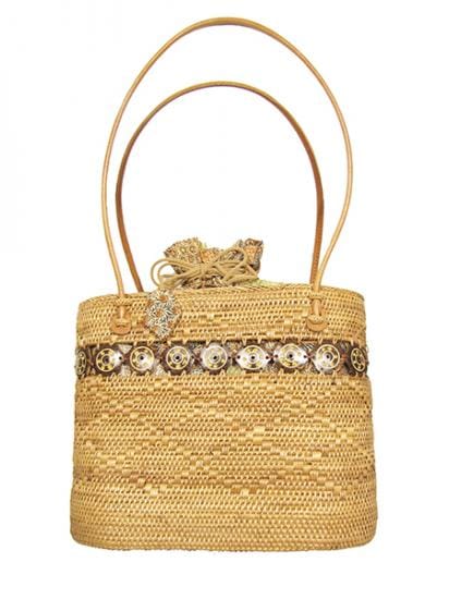 ANiSIE アニシエ バリコレクション アタバッグ (かごバッグ) バティック巾着付 (Brown) ブラウン 10P03Sep16