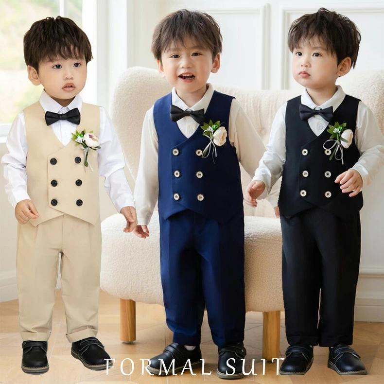 キッズ ボーイズ ベストスーツ 小学生 卒業式 スーツ 卒園式 子供 卒業式 男の子スーツ 子供スーツ 5点セット 発表会 入学式 入園式 男児 長袖 結婚式 おしゃれ