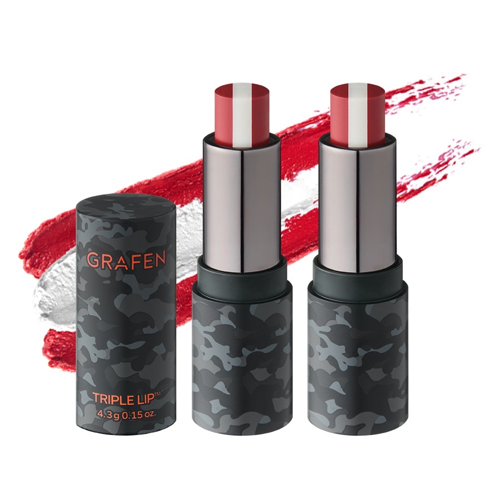 トリプルカラー メンズ リップバーム 4.3g, ミックスカラー, 2個