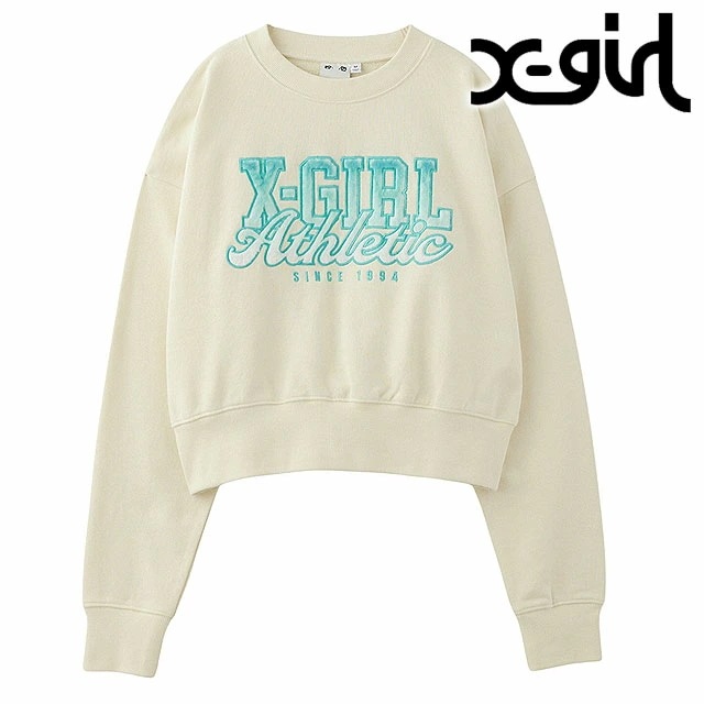 フェイクファーロゴ コンパクトスウェットトップ [105244012029] FAUX FUR LOGO COMPACT SWEAT TOP レディース トレーナー スウェットシャツ WHITE