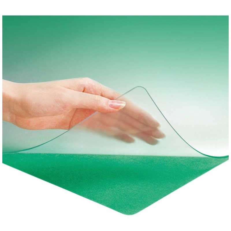 プラス　斜カットデスクマット W緑　DM-010MW