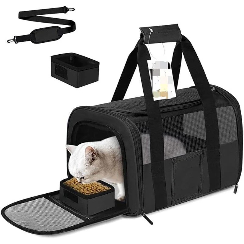 猫キャリー ペットキャリー 手提げ リュック バックパック ポータブル 携帯用 通気性 折りたたみ 車載 ドライブボックス オックスフォード生地 ブラック グレー ピンク 丈夫