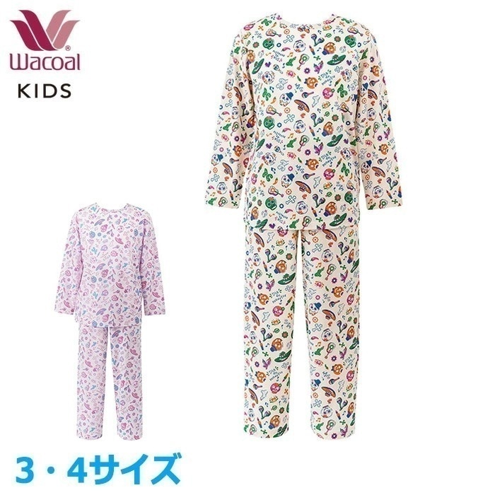 ワコール Wacoal キッズパジャマ 男女児兼用パジャマ (3サイズ 4サイズ) やわらか綿１００％天竺素材 メール便1点まで CTR135 【F】 5,584円