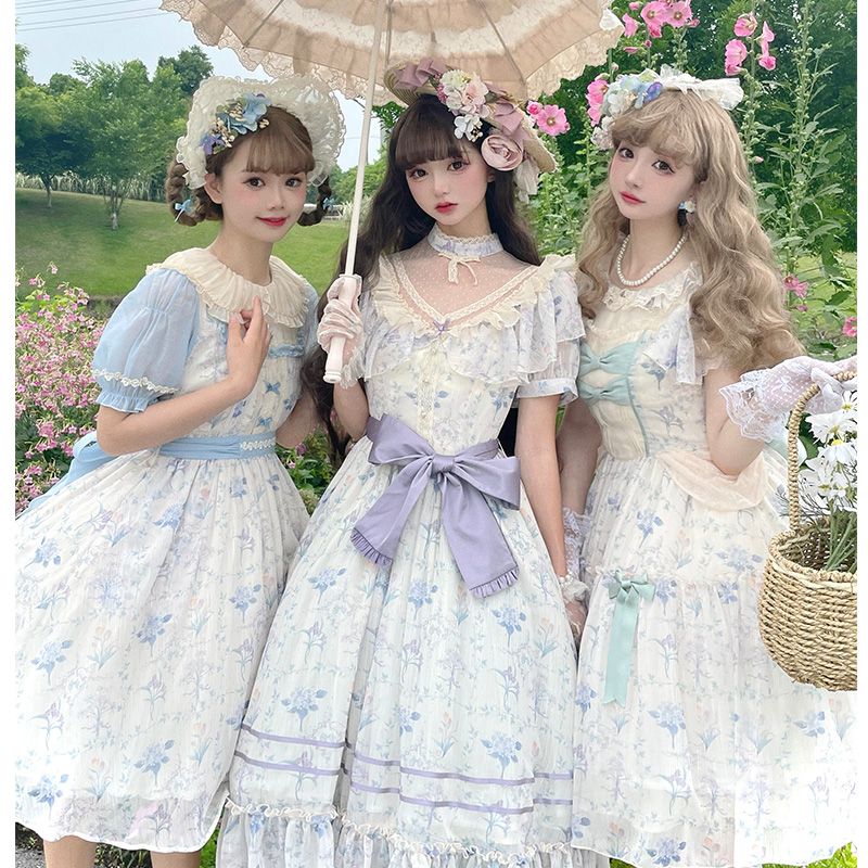 手紙と詩・夏の花壁シリーズは胸パッド糸を持ってポケット雪紡織opを支えている