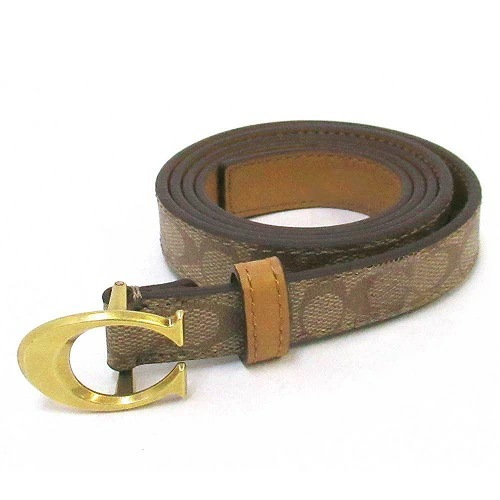 コーチ ベルト COACH コーチ アウトレット Ｃバックル PCVキャンバス シグネチャー レディ