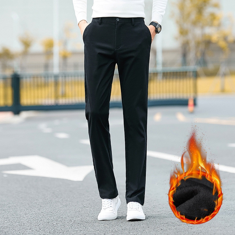 チノパン メンズ スキニーパンツ 裏起毛 ロング丈 無地 ストレート ボトムス カジュアル シンプル ゆったり 着痩せ ビジネス オフィス ファション