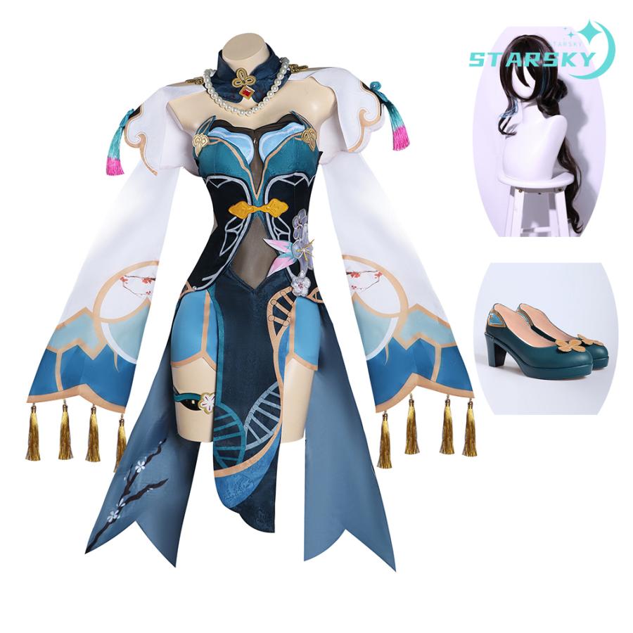 崩壊スターレイル　崩スタ　阮梅　ルアン・メェイ 風 コスプレ衣装 服　ウィッグ　靴　コスチューム ハロウィン クリスマス パーティー アニメ 変装 仮装