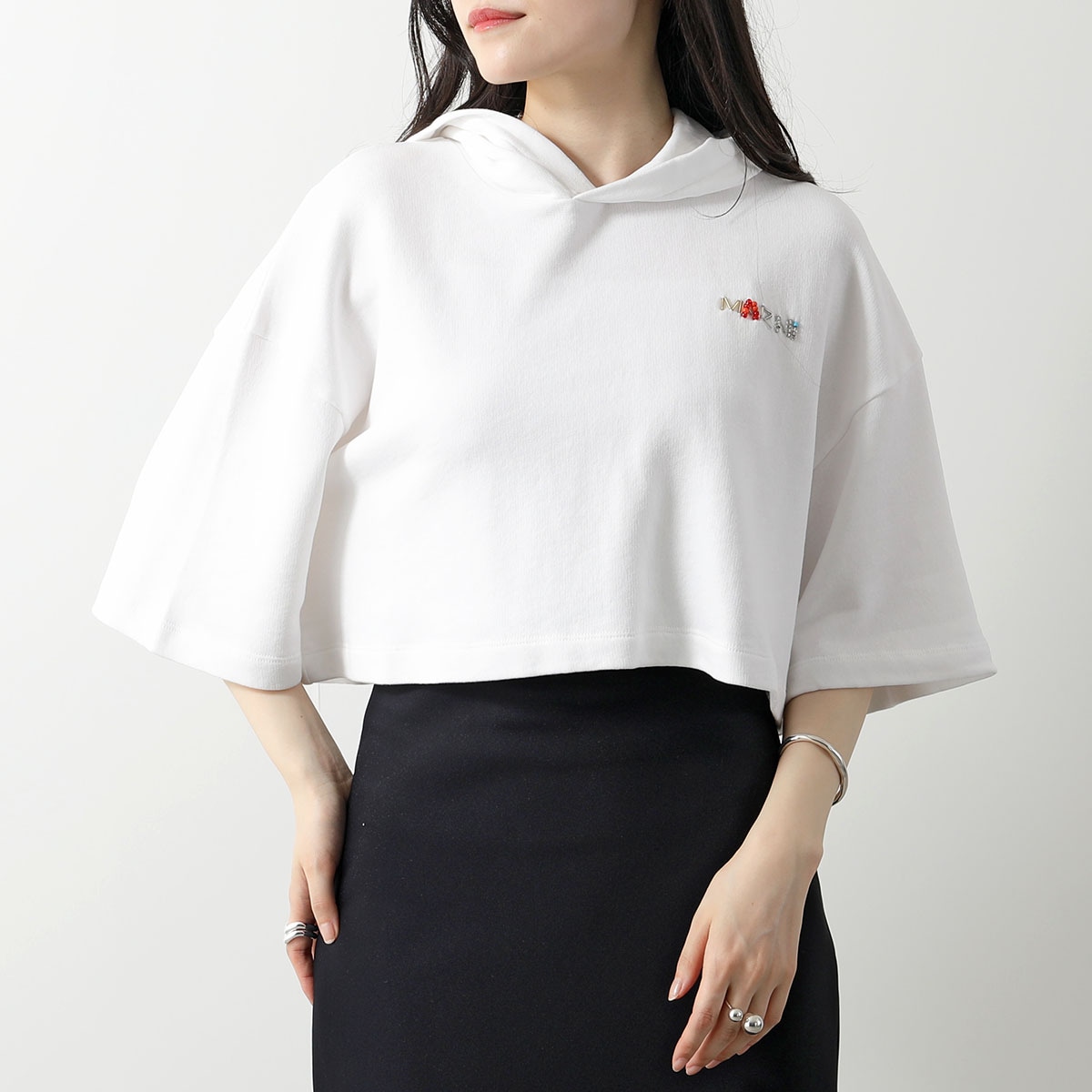 MARNI KIDS マルニ キッズ パーカー M01040 M00SH レディース ガールズ プルオーバー コットン スウェット クロップド丈 フード付き 0M100