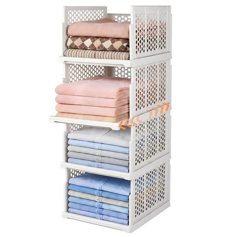 yazi 衣装ケース 引き出し 押し入れボックス スライド式 衣装ケース 大容量 引き出し クローゼット 収納台 積み重ね可能 プラスチック タンス tシャツ/洋服/カバン 押し入れ服収納ラック (X