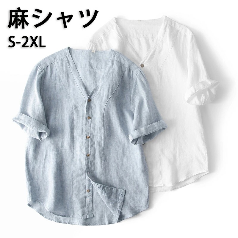 【TIME HOLDER】リネンシャツ 麻100% メンズ 長袖 半袖 シャツ カジュアルシャツ 薄手 無地 綿麻 ym170 リネン コットン カジュアル トップス シングル おしゃれ きれいめ着こ
